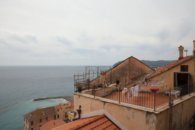 High angle view of sea against sky