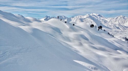 Scenic view of snowcapped mountains