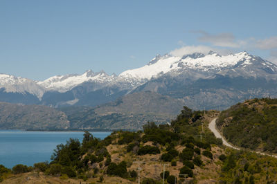 Scenic view of mountains against sky