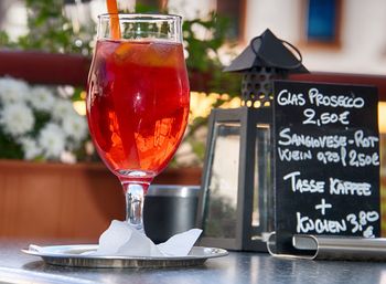 Close-up of drink on table