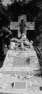 Statue of angel at cemetery