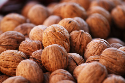 Full frame shot of walnuts