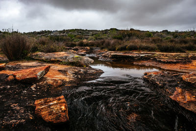 Scenic view of river against sky