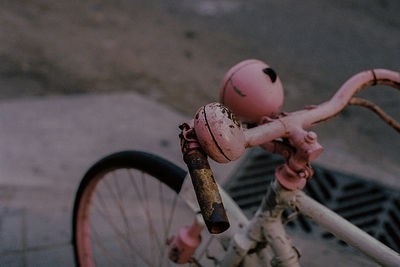 Close-up of abandoned bicycle