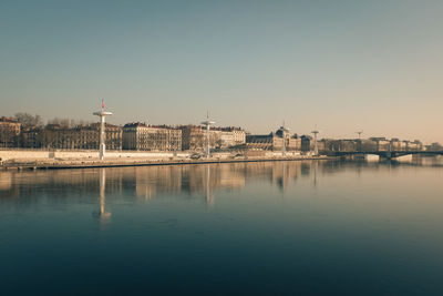 Reflection of buildings in water