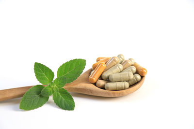 Close-up of food on white background