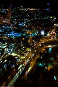 Illuminated city at night