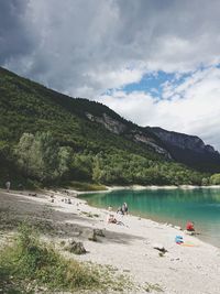 Scenic view of beach against sky