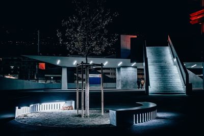 View of illuminated building at night