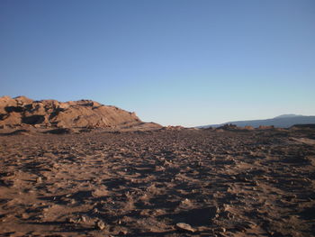 Scenic view of mountains against clear sky
