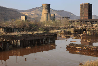 Reflection of buildings in water