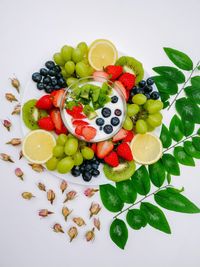 High angle view of grapes