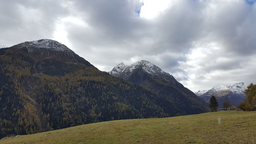 Scenic view of mountains against sky