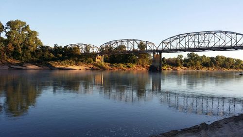 Bridge over river against clear sky