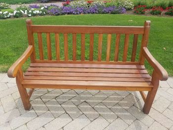 Empty bench in park