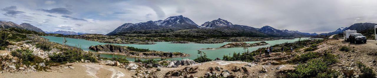 Panoramic view of mountains against sky