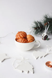 High angle view of food on table