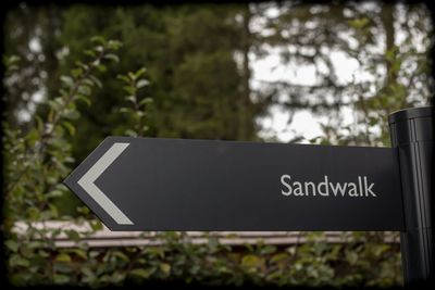 Close-up of information sign