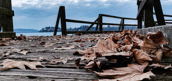 View of bridge against cloudy sky