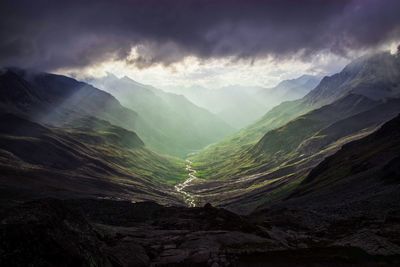 Scenic view of mountains against sky