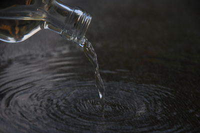 Close-up of water drops on glass