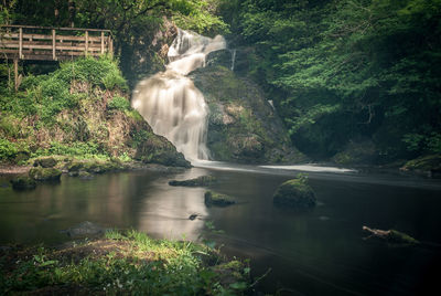 Scenic view of waterfall