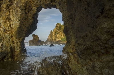 Rock formations in sea