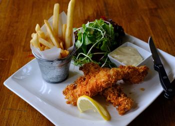 Close-up of food served in plate