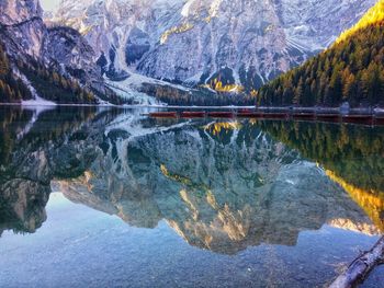 Reflection of mountain in lake