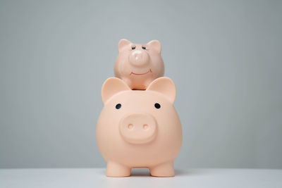 Close-up of stuffed toy against white background