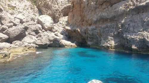 Rock formations in sea