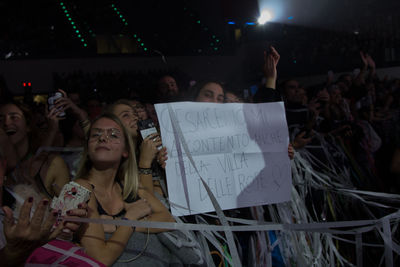 Group of people at music concert