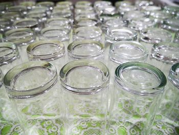 High angle view of glasses