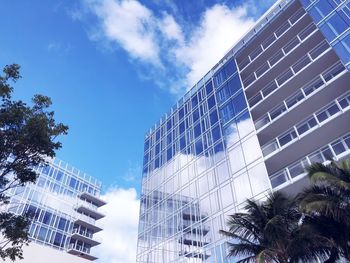 Low angle view of modern building against sky