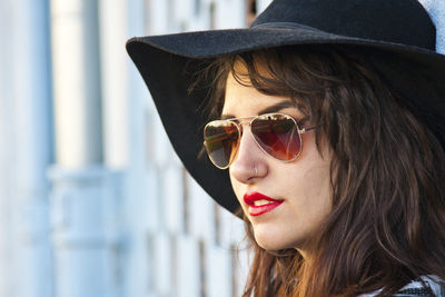 Portrait of woman with fashionable hat