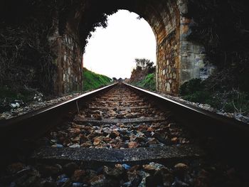 Surface level of railroad track