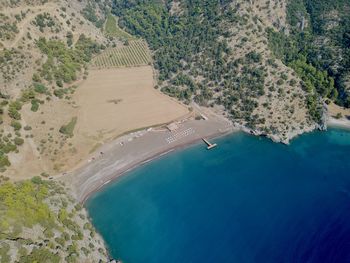 High angle view of beach