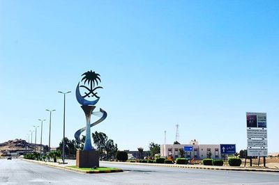 View of road against clear blue sky