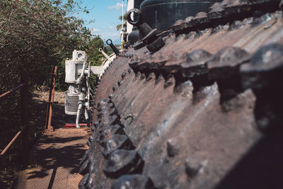 Railroad track at construction site