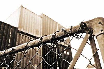 Close-up of barbed wire fence