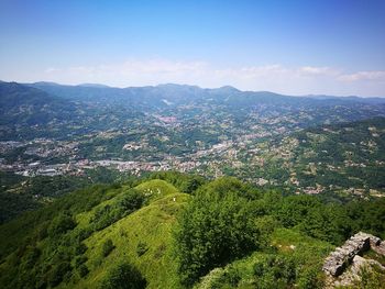 High angle view of landscape against sky