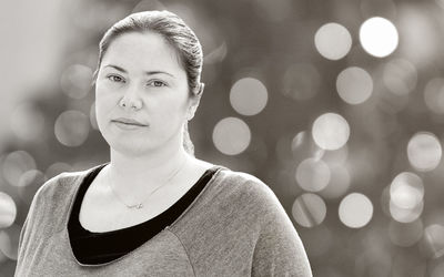 Close-up portrait of woman