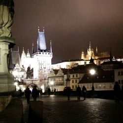 Illuminated city at night