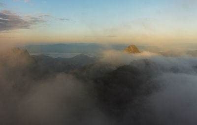 Aerial view of cloudscape during sunset