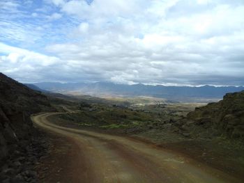 Country road passing through mountains