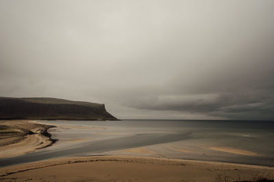 Scenic view of beach against clear sky