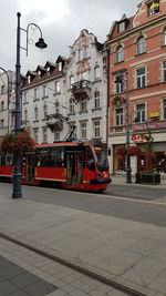 View of street and buildings in city