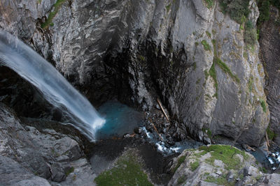 Scenic view of waterfall