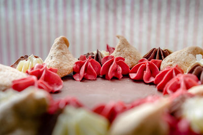 Close-up of various flowers on table