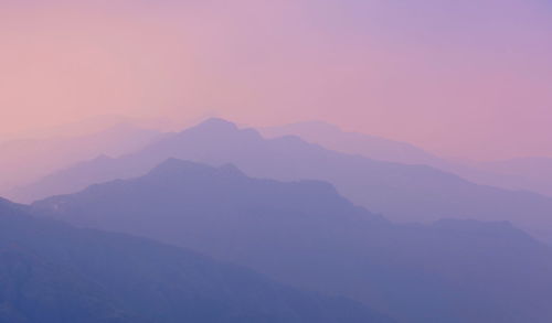 Scenic view of mountains against clear sky